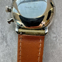 Thumbnail for Badalassi Carlo Waxed Cowhide Leather Watch Strap With Contrasting Cream Stitching