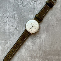 Thumbnail for Badalassi Carlo Waxed Cowhide Leather Watch Strap With Contrasting Cream Stitching