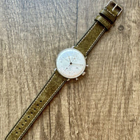 Thumbnail for Badalassi Carlo Waxed Cowhide Leather Watch Strap With Contrasting Cream Stitching