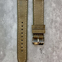 Thumbnail for Badalassi Carlo Waxed Cowhide Leather Watch Strap With Contrasting Cream Stitching