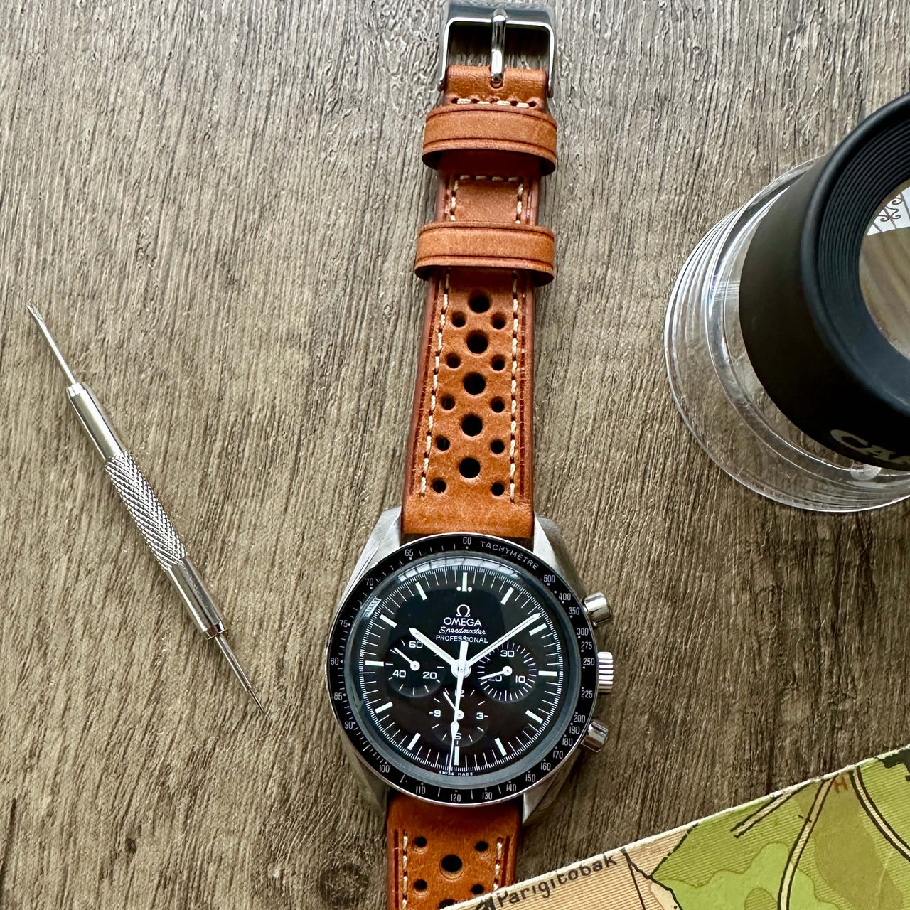 Enzo Genuine Italian Perforated Rally Racing Watch Strap
