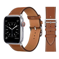 Thumbnail for Genuine Leather Watch Strap for Your Apple Watch With Polished Stainless Steel Vintage Style Buckle in Tan Colour
