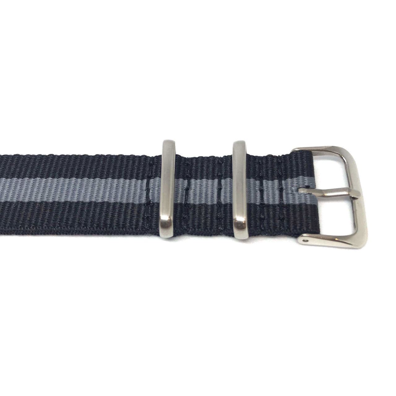 Classic Military Style Strap - Black & Grey Single