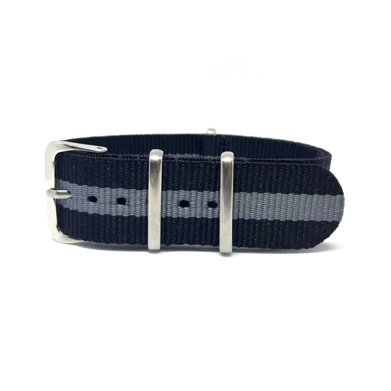 Classic Military Style Strap - Black & Grey Single