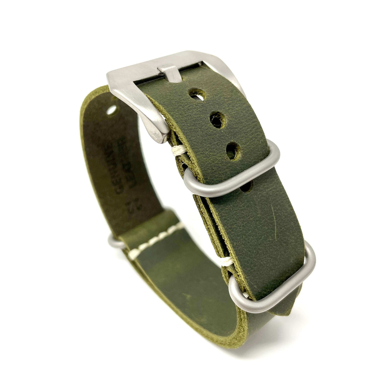 Italian Crazy Horse Leather Military Style Watch Straps