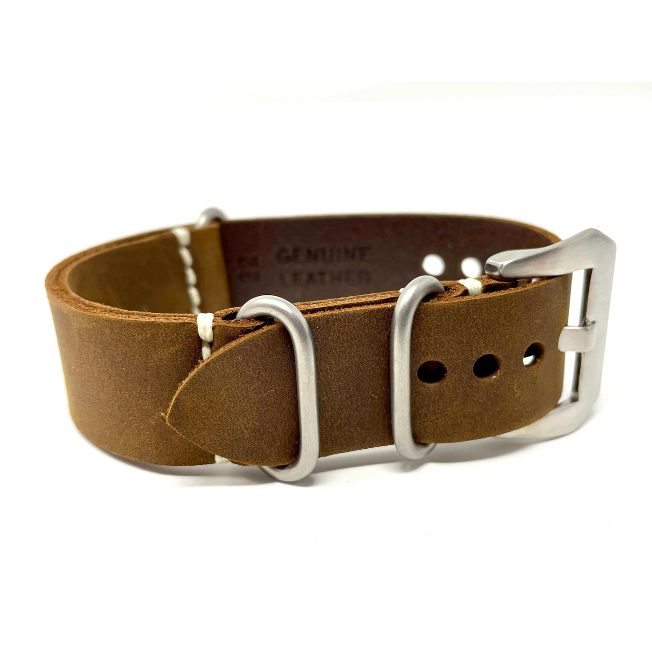 Italian Crazy Horse Leather Military Style Watch Straps