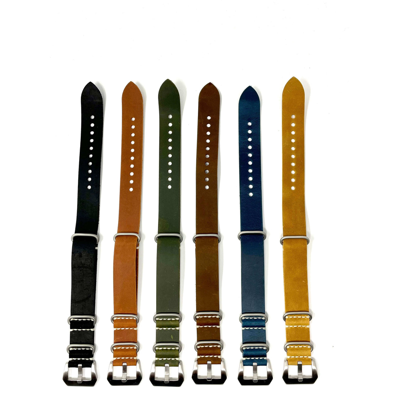 Italian Crazy Horse Leather Military Style Watch Straps