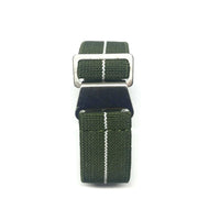 Thumbnail for Marine Nationale Military Style Elastic Strap - Olive Green & White