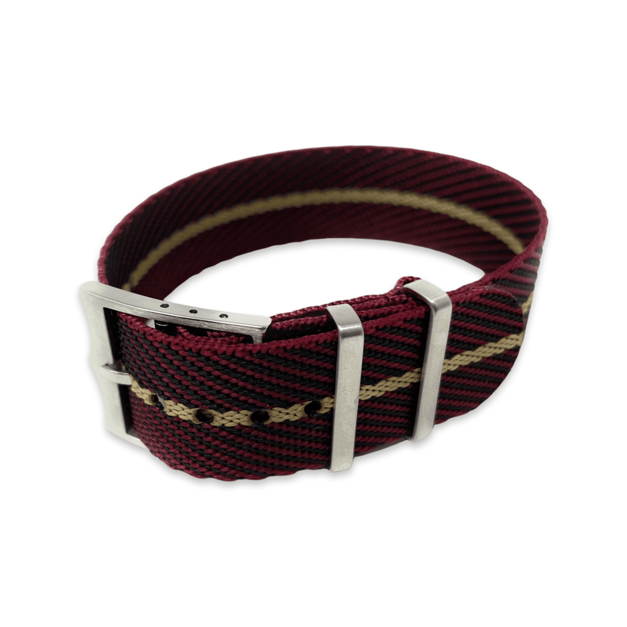 Tudor Style Fabric Knit Single Pass Military Style - Luxury Burgundy and Gold