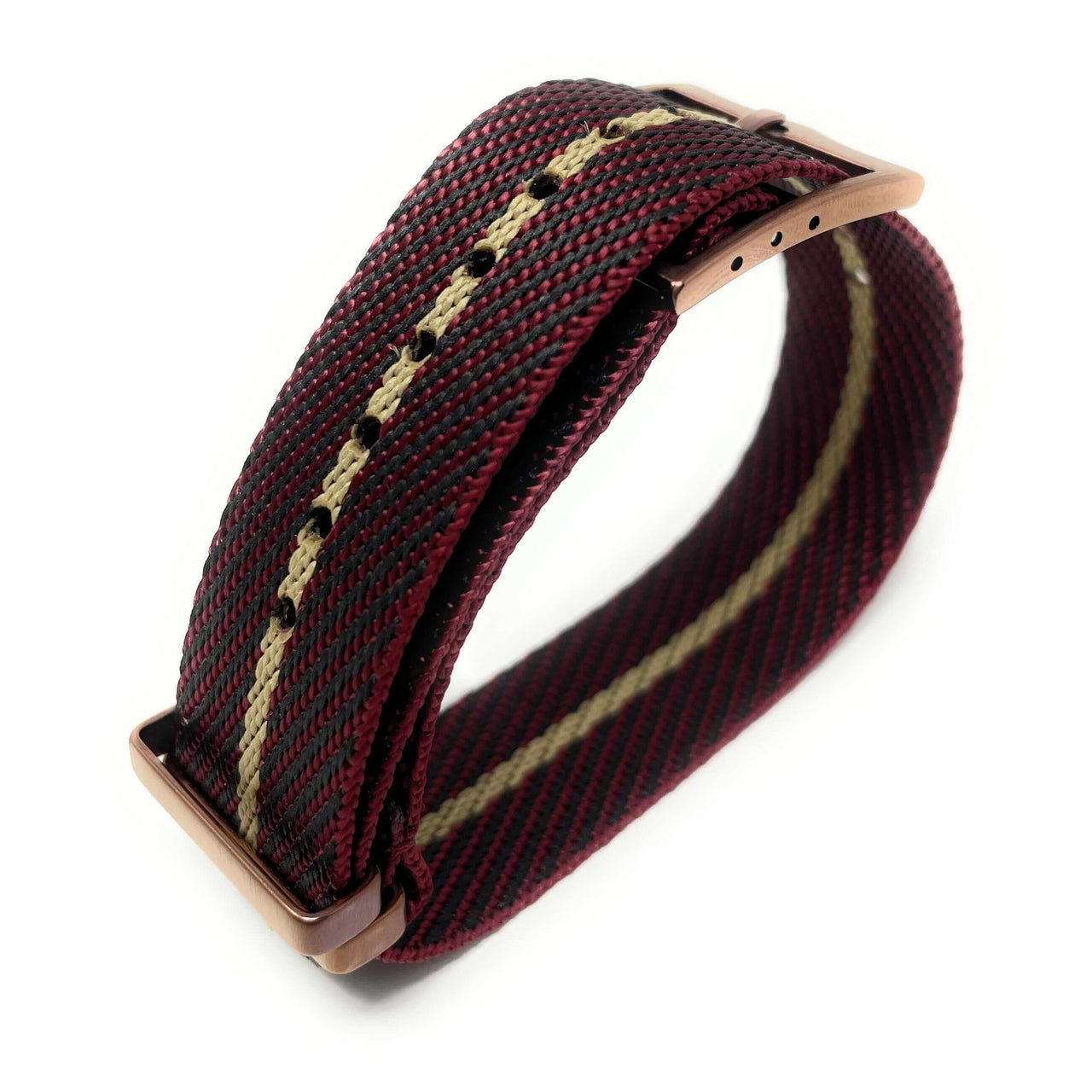 Tudor Style Fabric Knit Single Pass Military Style - Luxury Burgundy and Gold