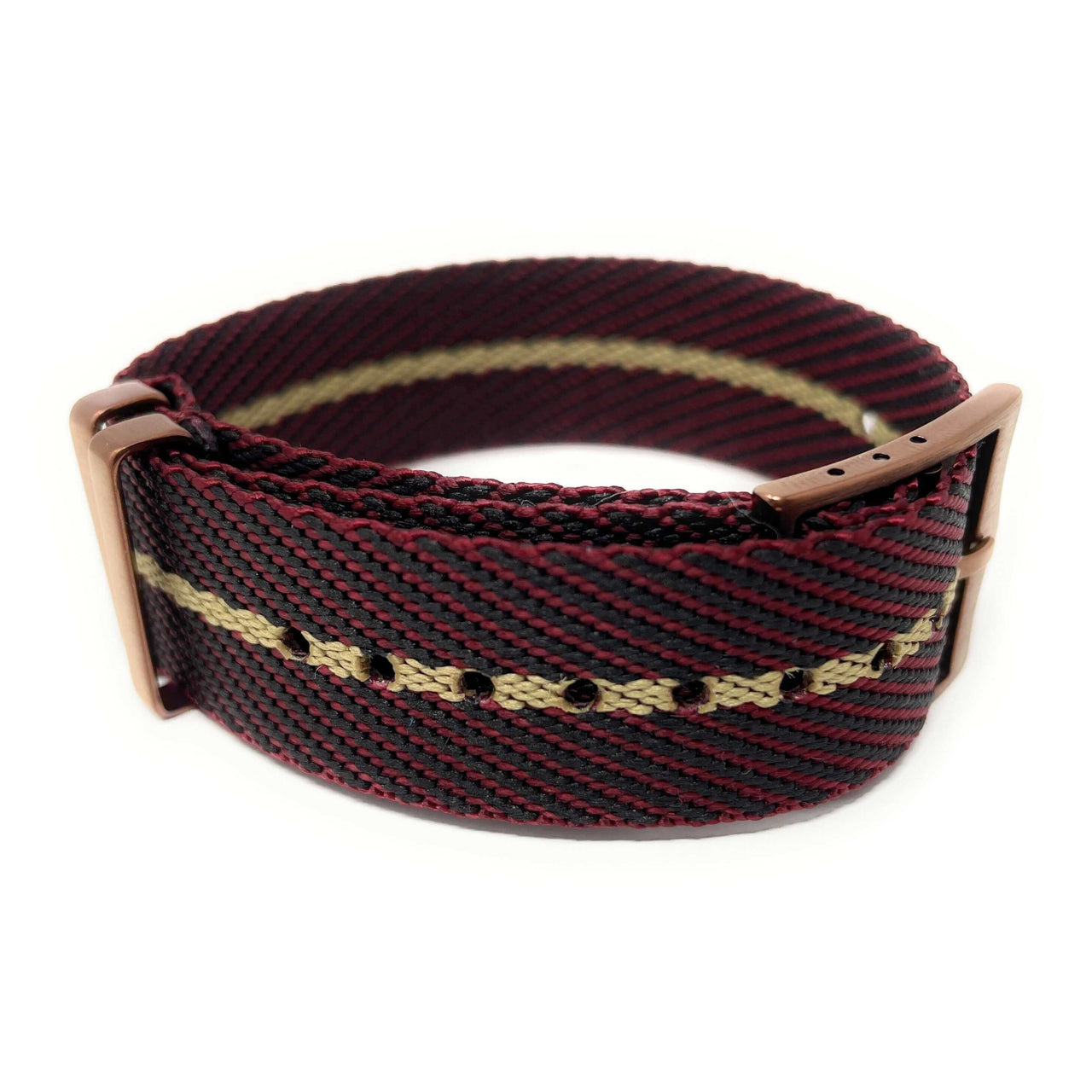 Tudor Style Fabric Knit Single Pass Military Style - Luxury Burgundy and Gold