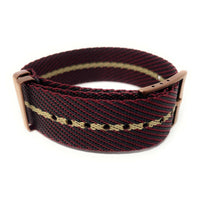 Thumbnail for Tudor Style Fabric Knit Single Pass Military Style - Luxury Burgundy and Gold