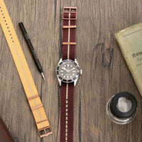 Thumbnail for Tudor Style Fabric Knit Single Pass Military Style - Luxury Burgundy and Gold