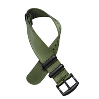 Thumbnail for Seatbelt Military Style Strap - Military Green with Black PVD Buckle & Keepers