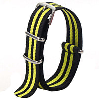 Thumbnail for Classic Military Style Strap - Black & Yellow Stripes
