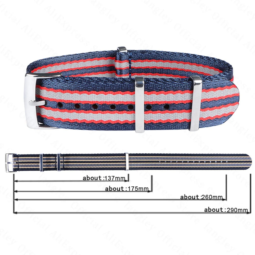 Seatbelt Military Style Strap - Blue & Red