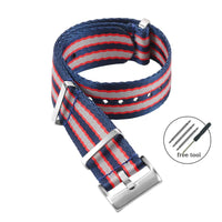 Thumbnail for Seatbelt Military Style Strap - Blue & Red