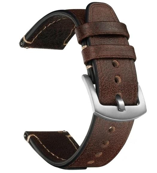 Genuine leather vintage style watch strap
