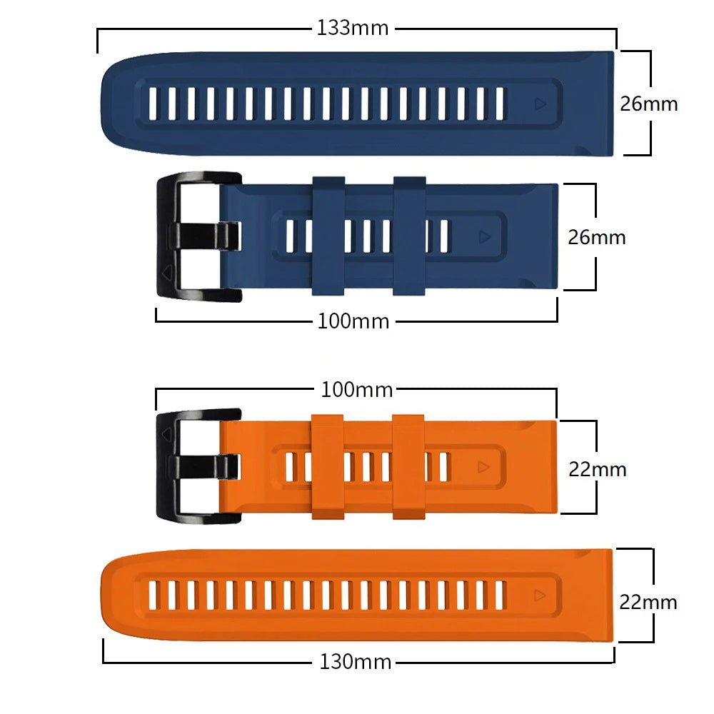 QuickFit 22mm 26mm Strap for Garmin Epix Gen 2 Silicone Watch Strap for Garmin Fenix 7 7X 5Plus 6XPro Enduro 2