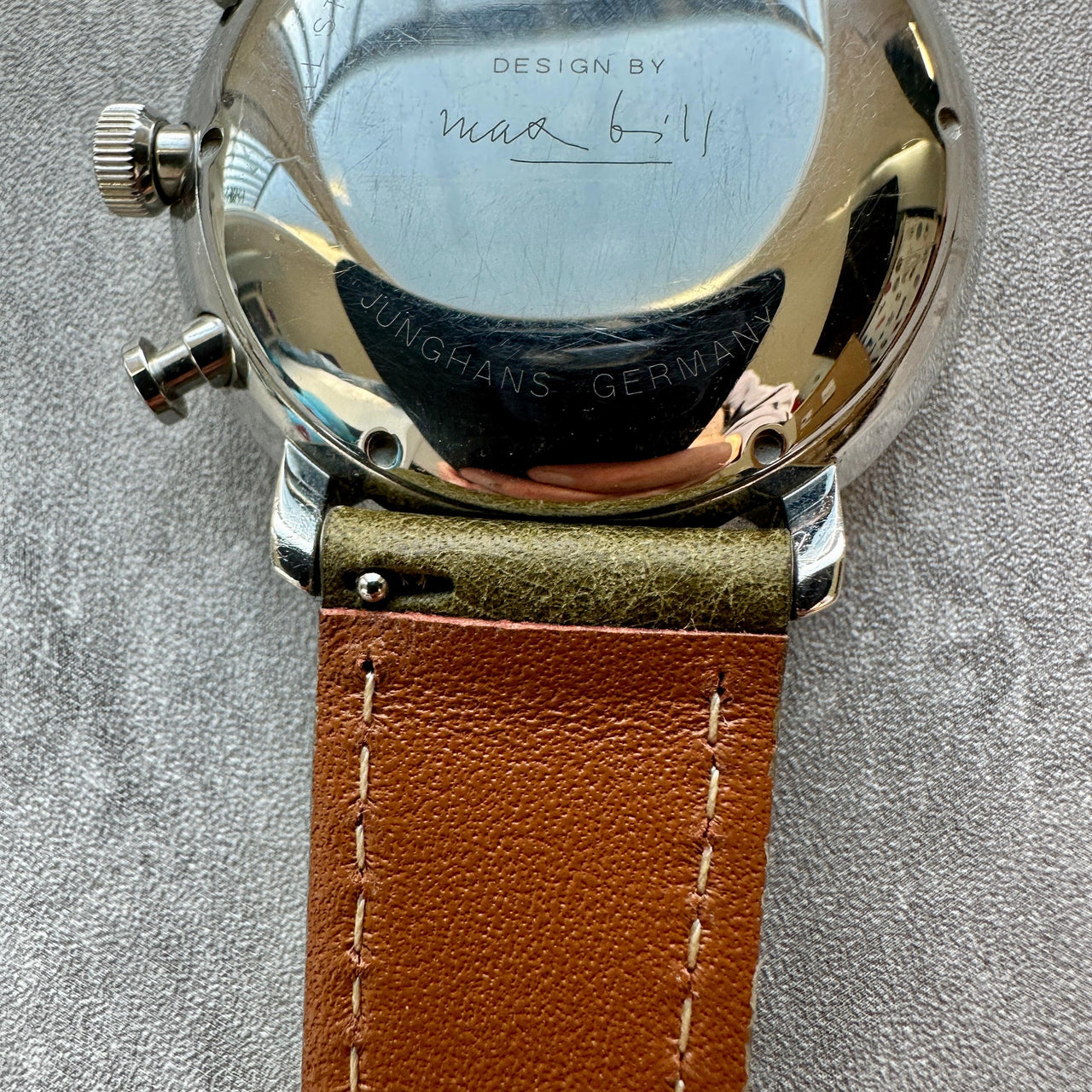 Badalassi Carlo Waxed Cowhide Leather Watch Strap With Contrasting Cream Stitching