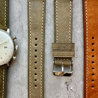 Thumbnail for Badalassi Carlo Waxed Cowhide Leather Watch Strap With Contrasting Cream Stitching