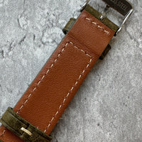 Thumbnail for Badalassi Carlo Waxed Cowhide Leather Watch Strap With Contrasting Cream Stitching