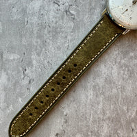 Thumbnail for Badalassi Carlo Waxed Cowhide Leather Watch Strap With Contrasting Cream Stitching