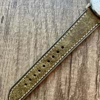 Thumbnail for Badalassi Carlo Waxed Cowhide Leather Watch Strap With Contrasting Cream Stitching