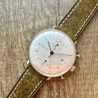 Thumbnail for Badalassi Carlo Waxed Cowhide Leather Watch Strap With Contrasting Cream Stitching