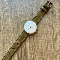 Thumbnail for Badalassi Carlo Waxed Cowhide Leather Watch Strap With Contrasting Cream Stitching