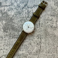 Thumbnail for Badalassi Carlo Waxed Cowhide Leather Watch Strap With Contrasting Cream Stitching