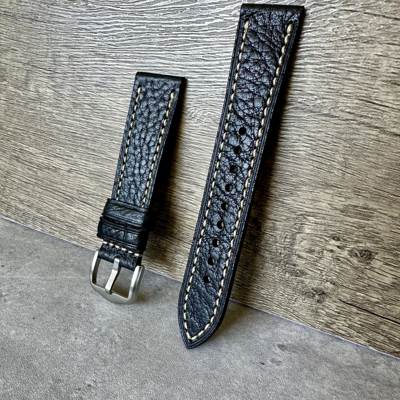 Buffalo Embossed Nappa Leather Watch Strap