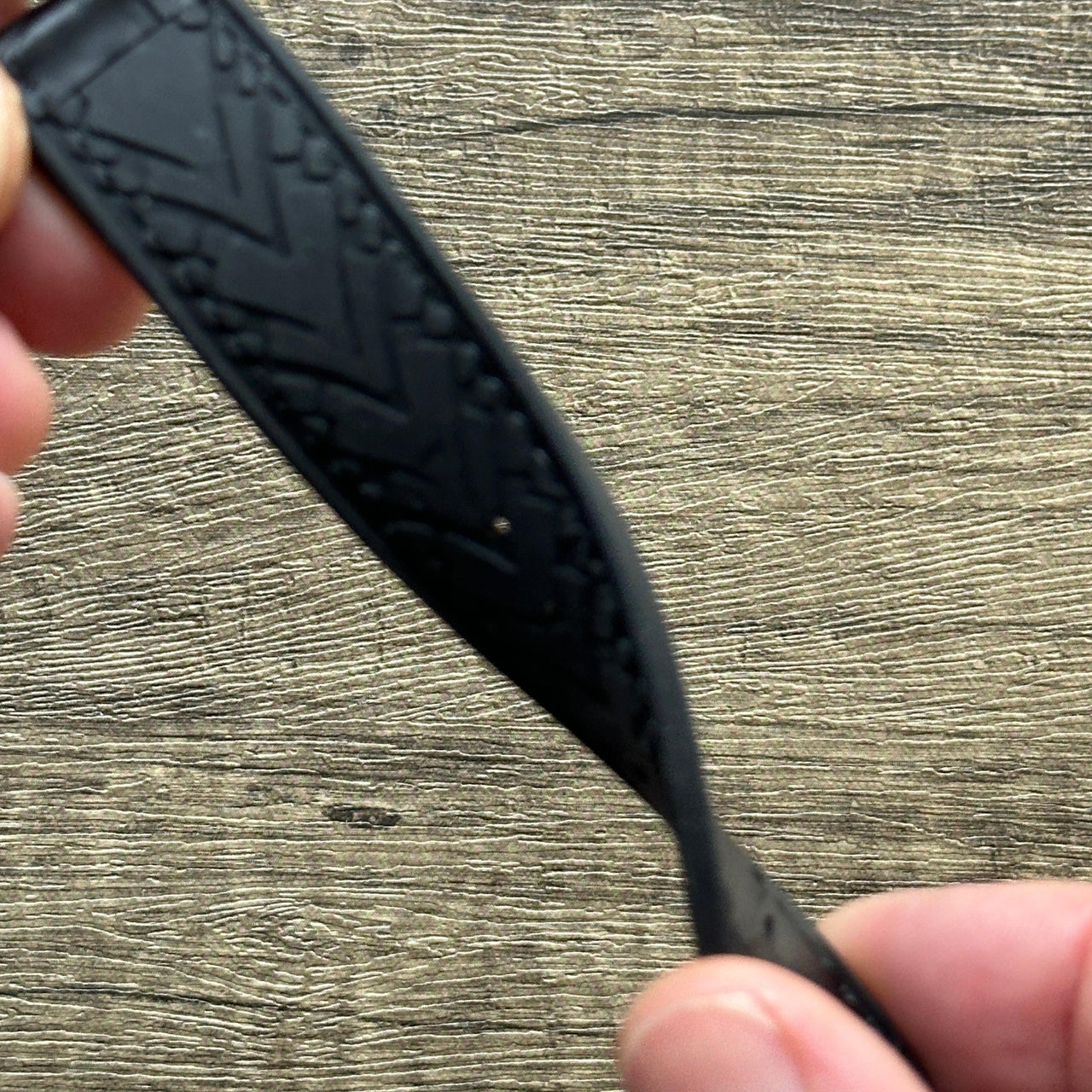 Cayman Hybrid Leather & Silicone Watch Strap- Crocodile Style Grain
