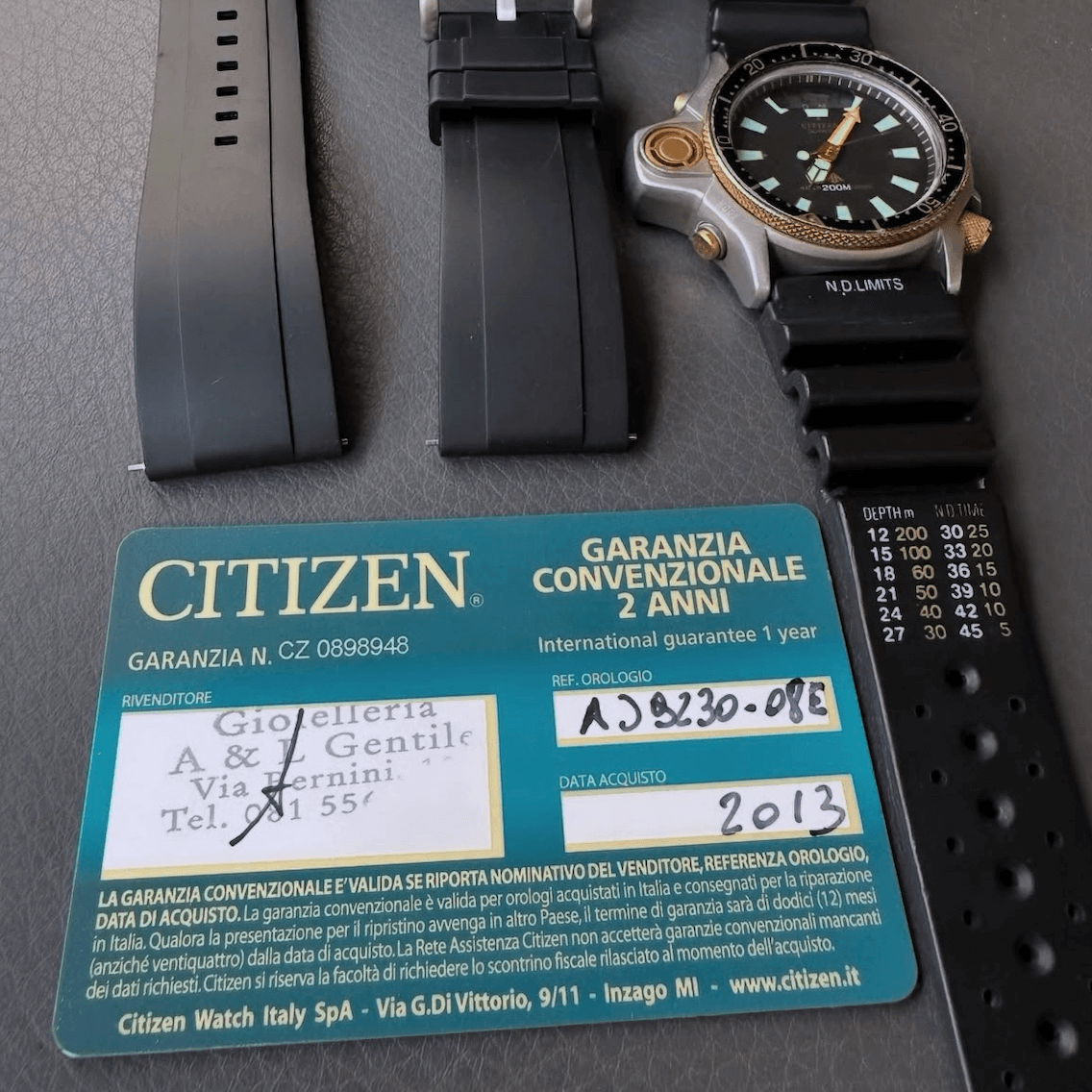 Citizen Promaster Aqualand 200M Vintage Dive Watch 2013- Box & Papers