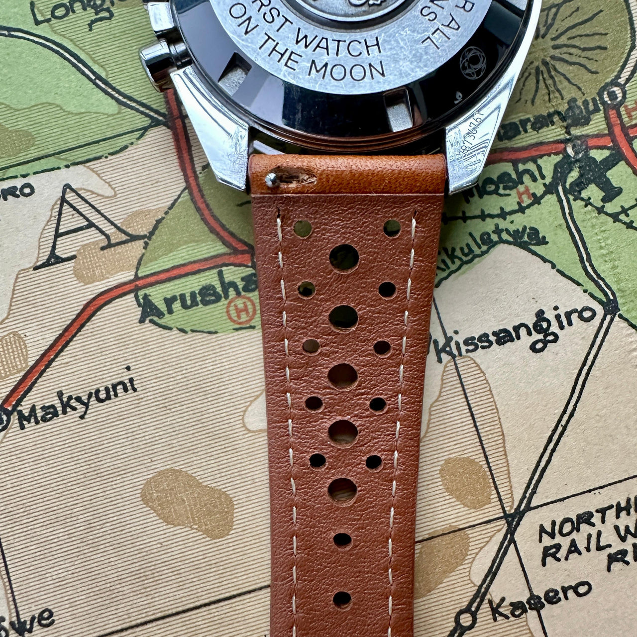 Enzo Genuine Italian Perforated Rally Racing Watch Strap