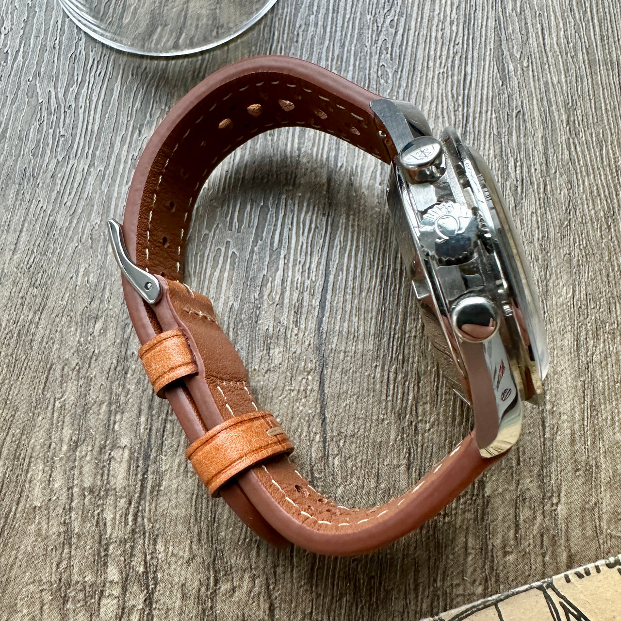 Enzo Genuine Italian Perforated Rally Racing Watch Strap