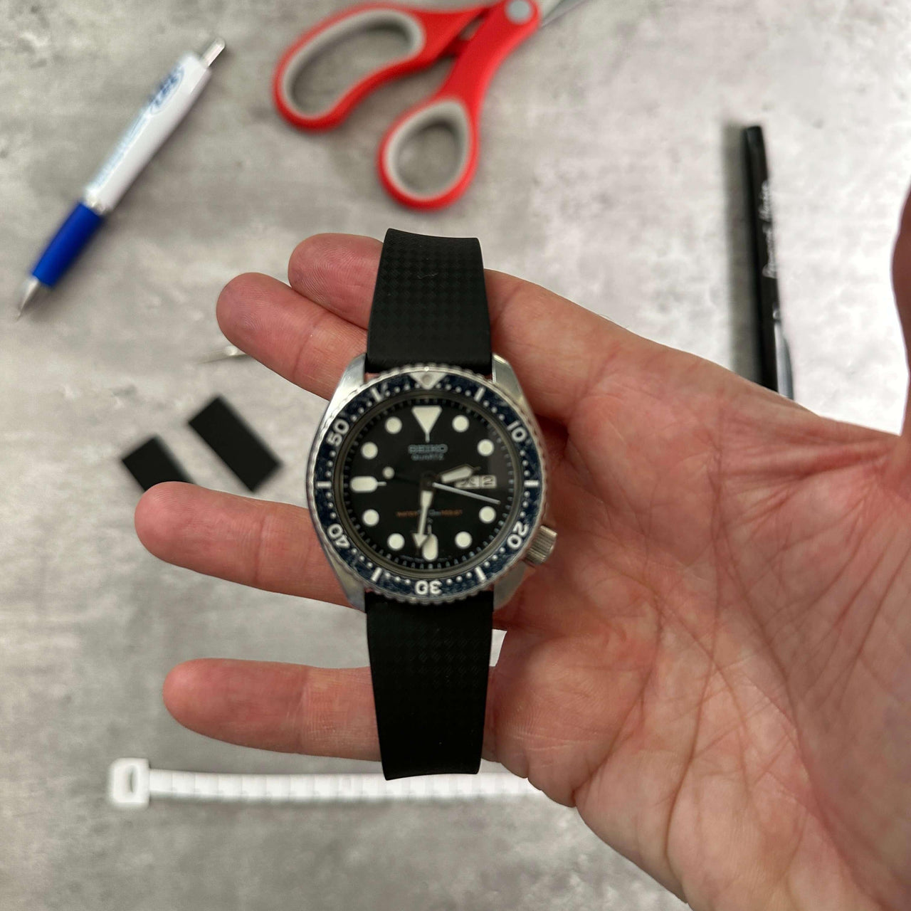 FKM Precision- Black Rubber CTS Watch Strap – Precise Fit, Uncompromising Comfort