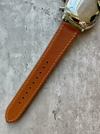 Thumbnail for Badalassi Carlo Waxed Cowhide Leather Watch Strap With Contrasting Cream Stitching