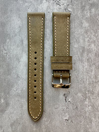 Thumbnail for Badalassi Carlo Waxed Cowhide Leather Watch Strap With Contrasting Cream Stitching