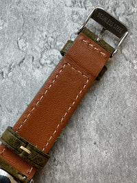 Thumbnail for Badalassi Carlo Waxed Cowhide Leather Watch Strap With Contrasting Cream Stitching