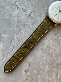 Thumbnail for Badalassi Carlo Waxed Cowhide Leather Watch Strap With Contrasting Cream Stitching