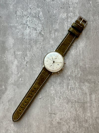 Thumbnail for Badalassi Carlo Waxed Cowhide Leather Watch Strap With Contrasting Cream Stitching