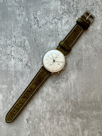 Thumbnail for Badalassi Carlo Waxed Cowhide Leather Watch Strap With Contrasting Cream Stitching