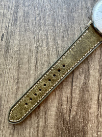 Thumbnail for Badalassi Carlo Waxed Cowhide Leather Watch Strap With Contrasting Cream Stitching