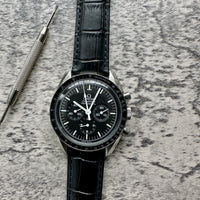 Thumbnail for Genuine Leather Calfskin Premium Watch Strap with Stainless Steel Deployant Butterfly Clasp