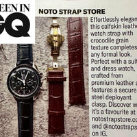 Thumbnail for Genuine Leather Calfskin Premium Watch Strap with Stainless Steel Deployant Butterfly Clasp