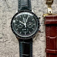 Thumbnail for Genuine Leather Calfskin Premium Watch Strap with Stainless Steel Deployant Butterfly Clasp