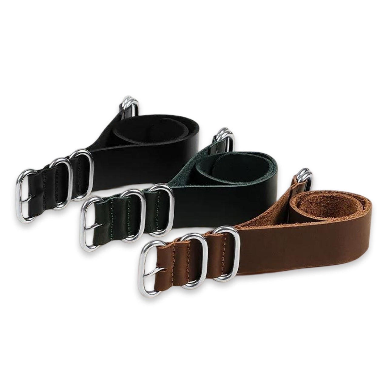 Leather Zulu Watch Strap (Genuine Leather in Black or Brown)