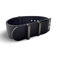 Thumbnail for Classic Military Style Strap - Black With Black Buckle PVD