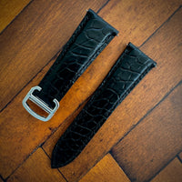Thumbnail for Cartier Tank Solo Replacement Watch Strap in Black Genuine Alligator Leather- Bespoke and Personalised